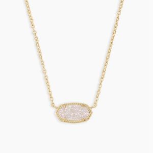 NEW Kendra Scott Elisa Gold Pendant Necklace in Iridescent Drusy